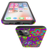 For iPhone 14 Pro Max/14 Pro/14 and older Case, Protective Back Cover, Purple Floral Design | Shockproof Cases | iCoverLover.com.au