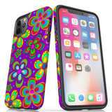 For iPhone 14 Pro Max/14 Pro/14 and older Case, Protective Back Cover, Purple Floral Design | Shockproof Cases | iCoverLover.com.au