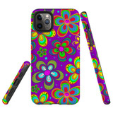 For iPhone 11 Pro Case, Protective Back Cover,Purple Floral Design | Shielding Cases | iCoverLover.com.au