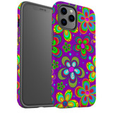 For iPhone 14 Pro Max/14 Pro/14 and older Case, Protective Back Cover, Purple Floral Design | Shockproof Cases | iCoverLover.com.au