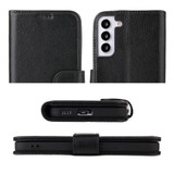 iCoverLover Case for Samsung Galaxy S22 Ultra, S22+ Plus, S22, Real Leather, Black | iCoverLover