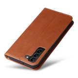 Samsung Galaxy S21 FE Case, Leather Flip Wallet Folio Cover, Brown | iCoverLover