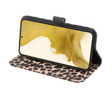 For Samsung Galaxy S22 Ultra, S22+ Plus or S22 Case, Leopard Pattern Flip PU Leather Cover, Yellow | iCoverLover Australia