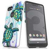 For Google Pixel 3 XL Case Tough Protective Cover, Swimming Turtles