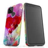 For Google Pixel 5 Case Tough Protective Cover, Heart Painting