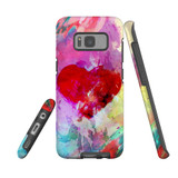 For Samsung Galaxy S8 Case Tough Protective Cover, Heart Painting