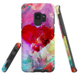 For Samsung Galaxy S9 Case Tough Protective Cover, Heart Painting