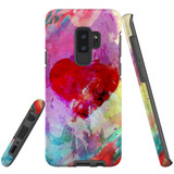 For Samsung Galaxy S9+ Plus Case Tough Protective Cover, Heart Painting