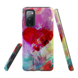 For Samsung Galaxy S20 FE Case Tough Protective Cover, Heart Painting