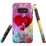 For Samsung Galaxy S10e Case Tough Protective Cover, Heart Painting