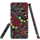 For Samsung Galaxy S10+ Plus Case Tough Protective Cover, Dotted Abstract Painting
