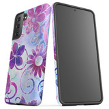 For Samsung Galaxy S23 Ultra, S23+ Plus, S23, S22 Ultra, S22+, S22, S10 5G Case, Protective Cover, Flower Swirls | Protective Cases | iCoverLover.com.au