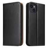 For iPhone 14 Plus Case Leather Flip Wallet Folio Cover with Stand Black