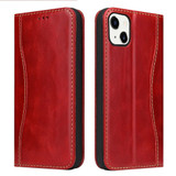 For iPhone 14 Pro Max, 14 Plus, 14 Pro, 14 Case, Fierre Shann Genuine Leather Cover, Red | Wallet Cover | iCL Australia