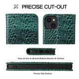 For iPhone 14 Pro Max, 14 Plus, 14 Pro, 14 Case, Crocodile Pattern Real Leather Folio Cover, Green | Wallet Cover | iCL Australia