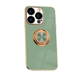 For iPhone 14 Pro Case Electroplating Luxury Kickstand Ring Holder Cover Green