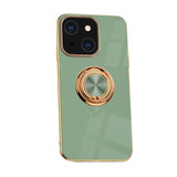 For iPhone 14 Plus Case Electroplating Luxury Kickstand Ring Holder Cover Green
