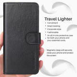 For iPhone 14 Pro Max, 14 Plus, 14 Pro, 14 Case, Real Leather Folio Cover, Black | Wallet Cover | iCL Australia