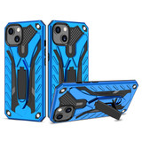 For iPhone 14 Plus Case Armour Strong Shockproof Tough Cover with Kickstand Blue