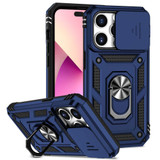 For iPhone 14 Pro Max Case Tough Protective Slide Camera Cover Magnetic Ring Holder Blue