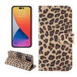 For iPhone 14 Pro Max/14 Pro/14 Plus/14 Case, Leopard Print PU Leather Cover, Yellow | Wallet Cases | iCoverLover.com.au