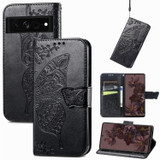 For Google Pixel 7 Case, Butterfly Embossed Cover, Stand, Black | Wallet Cases | iCoverLover.com.au