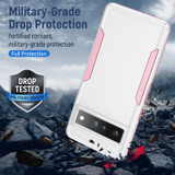For Google Pixel 7 Pro, Case Shockproof Protective Armor Two Tone Cover, White+Pink | Protective Cases | iCoverLover.com.au