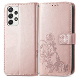 For Samsung Galaxy A73 5G Case, Four-leaf Clover Emboss PU Leather Wallet Cover, Stand | Folio Cases | iCoverLover.com.au
