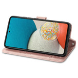 For Samsung Galaxy A73 5G Case, Four-leaf Clover Emboss PU Leather Wallet Cover, Rose Gold | Folio Cases | iCoverLover.com.au