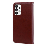 For Samsung Galaxy A73 5G Case, Rose Embossed PU Leather Wallet Cover, Brown | Folio Cases | iCoverLover.com.au