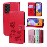 For Samsung Galaxy A53 5G Case, Rose Emboss PU Leather Wallet Cover | iCoverLover.com.au