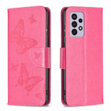 For Samsung Galaxy A33 5G Case, Butterflies PU Leather Wallet Cover, Rose Red | Folio Cases | iCoverLover.com.au