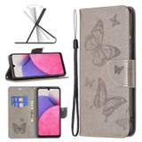 For Samsung Galaxy A33 5G Case, Butterflies PU Leather Wallet Cover, Grey | Folio Cases | iCoverLover.com.au
