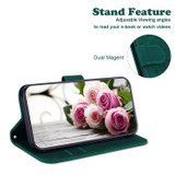 For Samsung Galaxy A33 5G Case, Butterfly Rose Embossed PU Leather Wallet Cover, Green | Folio Cases | iCoverLover.com.au