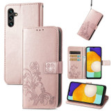 For Samsung Galaxy A13 5G Case, Four-leaf Clover PU Leather Wallet Cover, Rose Gold | Folio Cases | iCoverLover.com.au