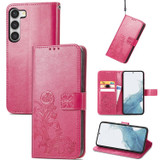 For Samsung Galaxy S23 Ultra, S23+ Plus, S23 Case, Four-leaf Clover PU Leather Wallet Cover, Purple | Folio Cases | iCoverLover.com.au