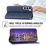 For Samsung Galaxy S23 Ultra, S23+ Plus, S23 Case, Cubic Grid PU Leather Wallet Cover, Blue | Folio Cases | iCoverLover.com.au