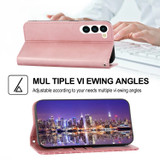 For Samsung Galaxy S23 Ultra, S23+ Plus, S23 Case, Cubic Grid PU Leather Wallet Cover, Rose Gold | Folio Cases | iCoverLover.com.au