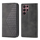 For Samsung Galaxy S23 Ultra, S23+ Plus, S23 Case, Cubic Grid PU Leather Wallet Cover, Black | Folio Cases | iCoverLover.com.au