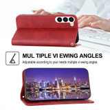 For Samsung Galaxy S23 Ultra, S23+ Plus, S23 Case, Cubic Grid PU Leather Wallet Cover, Red | Folio Cases | iCoverLover.com.au