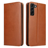For Samsung Galaxy S23 Case Leather Flip Wallet Folio Cover Brown