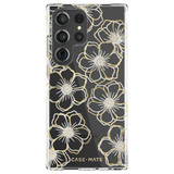 For Samsung Galaxy S23+ Plus Case-Mate Floral Gems Antimicrobial Cover Clear Gold