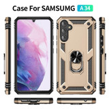 For Samsung Galaxy A34 Case, Armour Shockproof TPU/PC Cover, Ring Holder, Gold | Phone Cases | iCoverLover.com.au