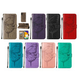 For Samsung Galaxy A34 Case, Embossed Floral Butterfly, PU Leather Wallet Cover, Lanyard, Stand | Phone Cases | iCoverLover.com.au