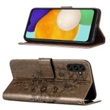 For Samsung Galaxy A34 Case, Embossed Floral Butterfly, PU Leather Wallet Cover, Lanyard, Stand, Grey | Phone Cases | iCoverLover.com.au