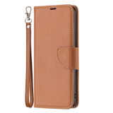 For Samsung Galaxy A54 Case, Grained Texture PU Leather Wallet Cover, Brown | Phone Cases | iCoverLover.com.au