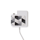 Wall Charger Wrap in 2 Sizes, Paper Leather, Black And White Hexagons | AddOns | iCoverLover.com.au