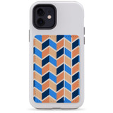 2 Card Slots Wallet Adhesive AddOn, Paper Leather, Blue Orange Zigzag | AddOns | iCoverLover.com.au