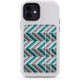 1 or 2 Card Slot Wallet Adhesive AddOn, Paper Leather, Blue And Grey ZigZag | AddOns | iCoverLover.com.au