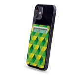 1 or 2 Card Slot Wallet Adhesive AddOn, Paper Leather, Green And Yellow Triangles | AddOns | iCoverLover.com.au